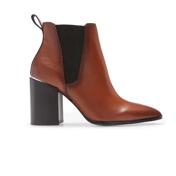 Brown Leather Steve Madden Knoxi Booties - Picture 3 of 3